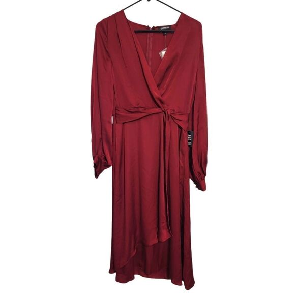Express Red Wine Burgandy Special Occasion Holiday Dress, S New w/Tag - Picture 1 of 10